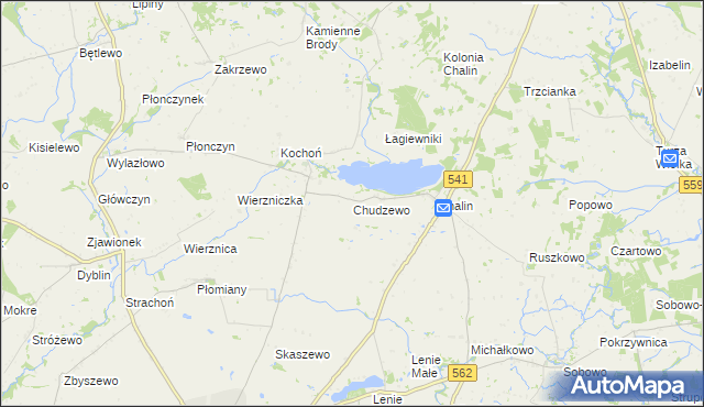 mapa Chudzewo, Chudzewo na mapie Targeo