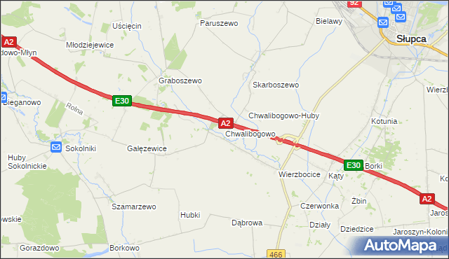 mapa Chwalibogowo gmina Strzałkowo, Chwalibogowo gmina Strzałkowo na mapie Targeo