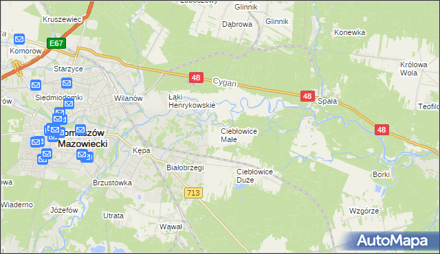 mapa Ciebłowice Małe, Ciebłowice Małe na mapie Targeo