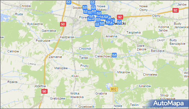 mapa Cielechowizna, Cielechowizna na mapie Targeo