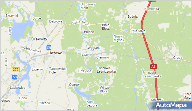 mapa Ciemniki, Ciemniki na mapie Targeo