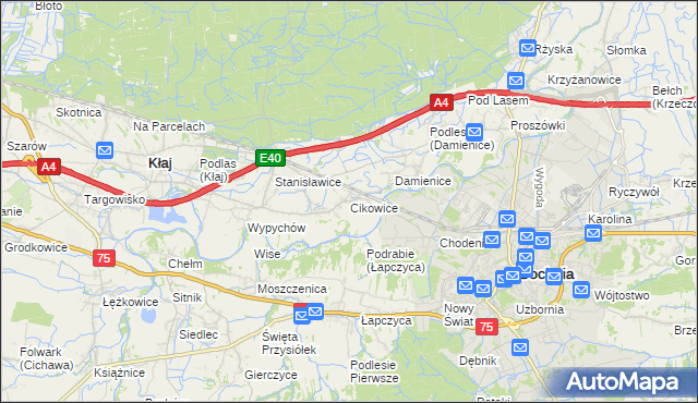 mapa Cikowice, Cikowice na mapie Targeo