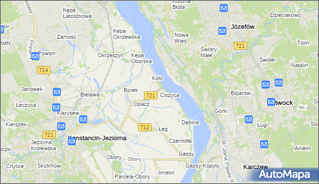 mapa Ciszyca gmina Konstancin-Jeziorna, Ciszyca gmina Konstancin-Jeziorna na mapie Targeo