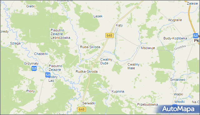 mapa Cwaliny Duże, Cwaliny Duże na mapie Targeo