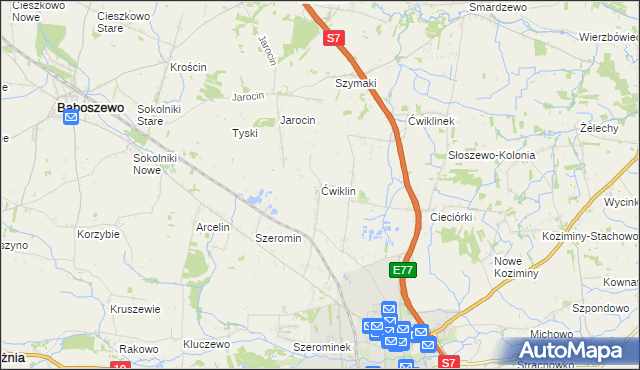 mapa Ćwiklin, Ćwiklin na mapie Targeo