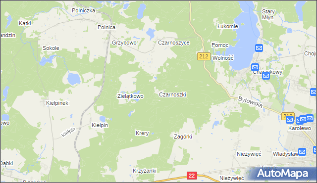 mapa Czarnoszki, Czarnoszki na mapie Targeo