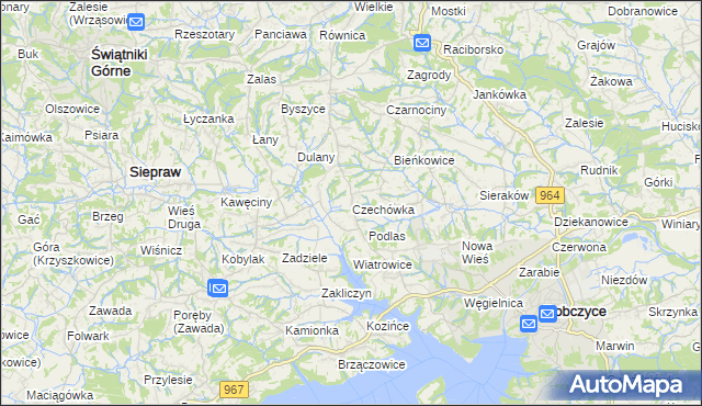 mapa Czechówka gmina Siepraw, Czechówka gmina Siepraw na mapie Targeo