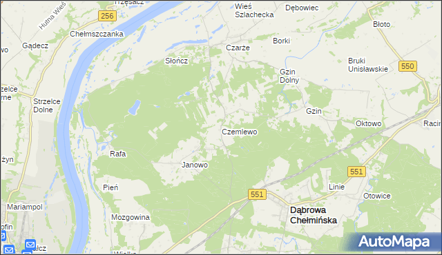 mapa Czemlewo, Czemlewo na mapie Targeo