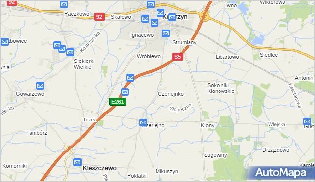 mapa Czerlejnko, Czerlejnko na mapie Targeo