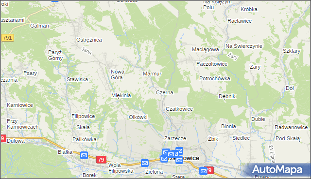 mapa Czerna gmina Krzeszowice, Czerna gmina Krzeszowice na mapie Targeo