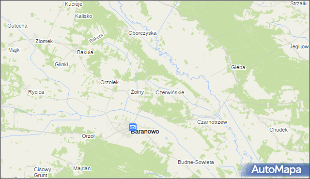 mapa Czerwińskie, Czerwińskie na mapie Targeo