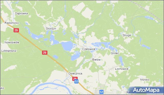 mapa Czetowice, Czetowice na mapie Targeo