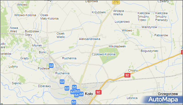 mapa Czołowo-Kolonia, Czołowo-Kolonia na mapie Targeo