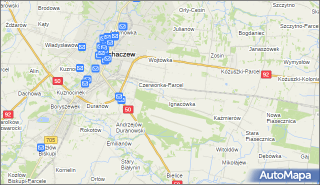 mapa Czyste gmina Sochaczew, Czyste gmina Sochaczew na mapie Targeo