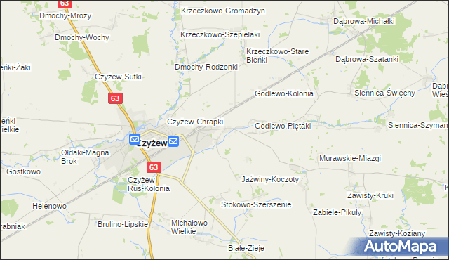 mapa Czyżew-Siedliska, Czyżew-Siedliska na mapie Targeo