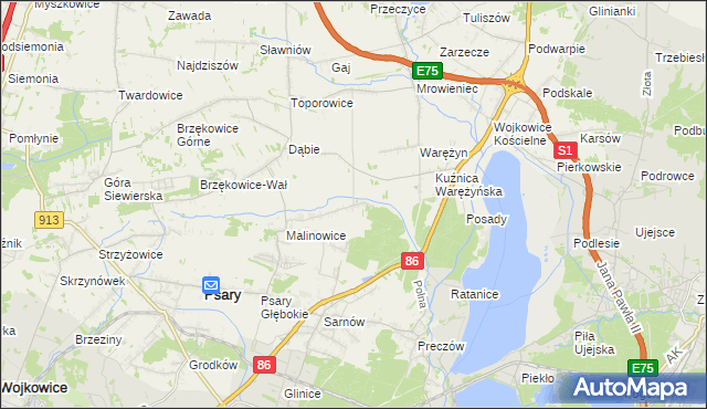 mapa Dąbie Chrobakowe, Dąbie Chrobakowe na mapie Targeo