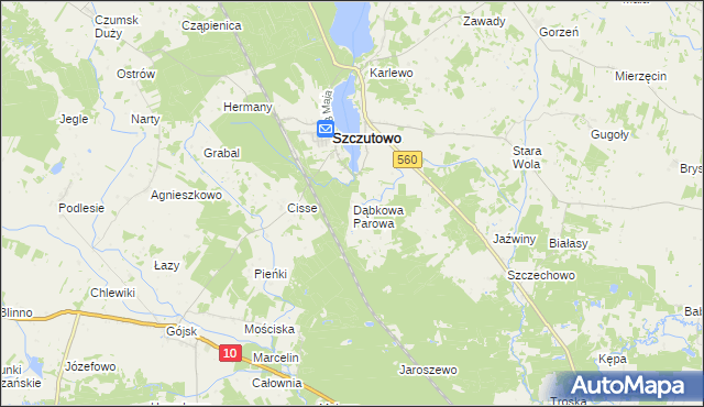 mapa Dąbkowa Parowa, Dąbkowa Parowa na mapie Targeo