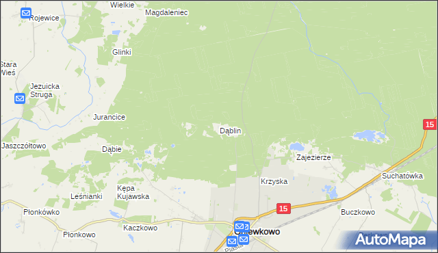 mapa Dąblin, Dąblin na mapie Targeo