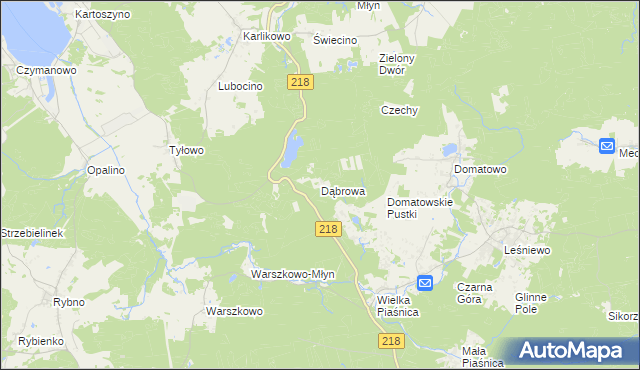 mapa Dąbrowa gmina Krokowa, Dąbrowa gmina Krokowa na mapie Targeo