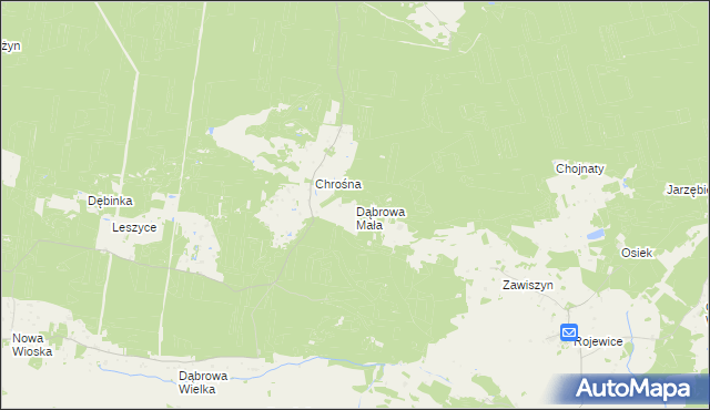 mapa Dąbrowa Mała, Dąbrowa Mała na mapie Targeo