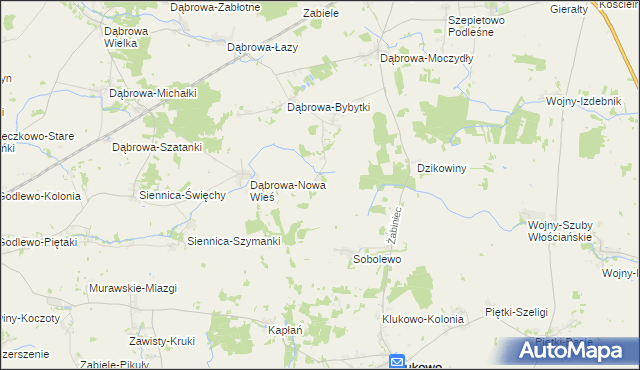 mapa Dąbrowa-Tworki, Dąbrowa-Tworki na mapie Targeo