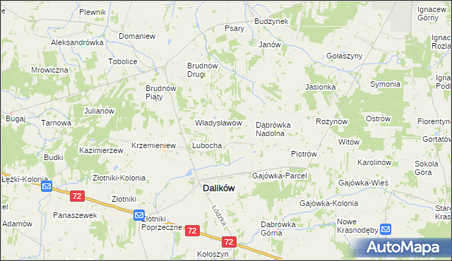 mapa Dąbrówka Woźnicka, Dąbrówka Woźnicka na mapie Targeo