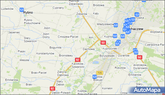 mapa Dachowa gmina Sochaczew, Dachowa gmina Sochaczew na mapie Targeo