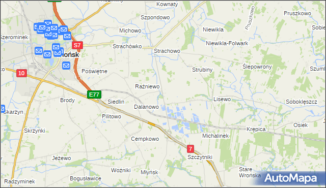 mapa Dalanówek, Dalanówek na mapie Targeo