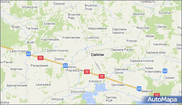 mapa Dalików, Dalików na mapie Targeo