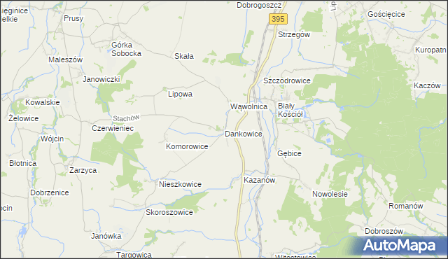 mapa Dankowice gmina Strzelin, Dankowice gmina Strzelin na mapie Targeo