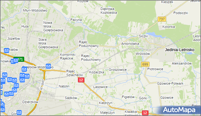 mapa Dawidów gmina Jedlnia-Letnisko, Dawidów gmina Jedlnia-Letnisko na mapie Targeo