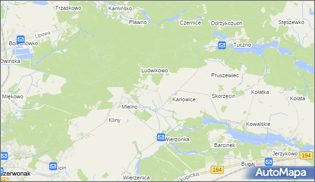 mapa Dębogóra gmina Czerwonak, Dębogóra gmina Czerwonak na mapie Targeo