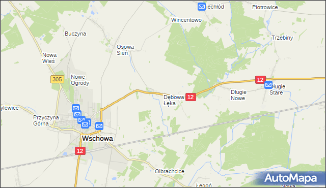 mapa Dębowa Łęka, Dębowa Łęka na mapie Targeo