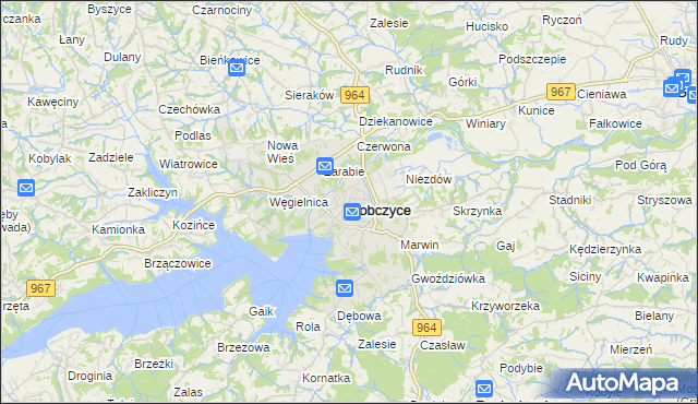 mapa Dobczyce, Dobczyce na mapie Targeo