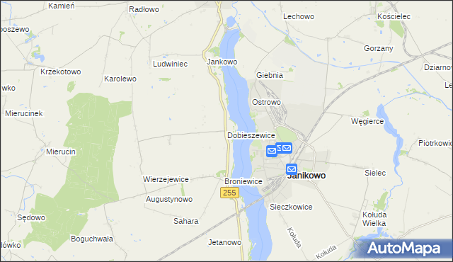 mapa Dobieszewice, Dobieszewice na mapie Targeo