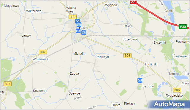 mapa Dobieżyn, Dobieżyn na mapie Targeo