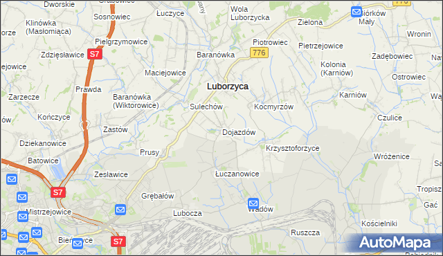 mapa Dojazdów, Dojazdów na mapie Targeo