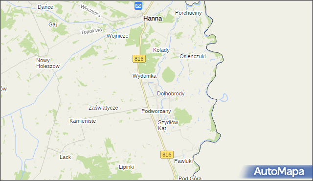 mapa Dołhobrody, Dołhobrody na mapie Targeo