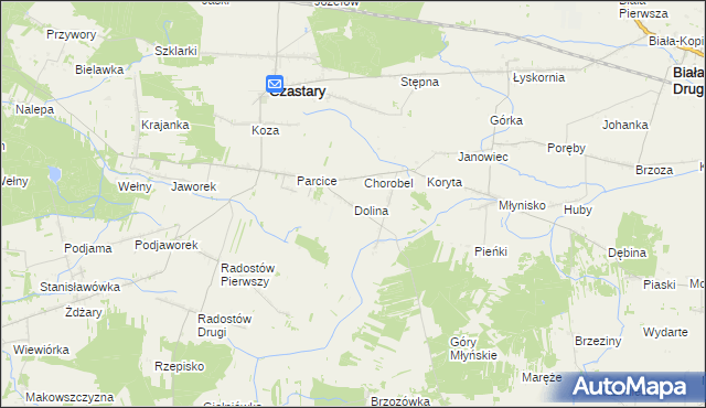 mapa Dolina gmina Czastary, Dolina gmina Czastary na mapie Targeo