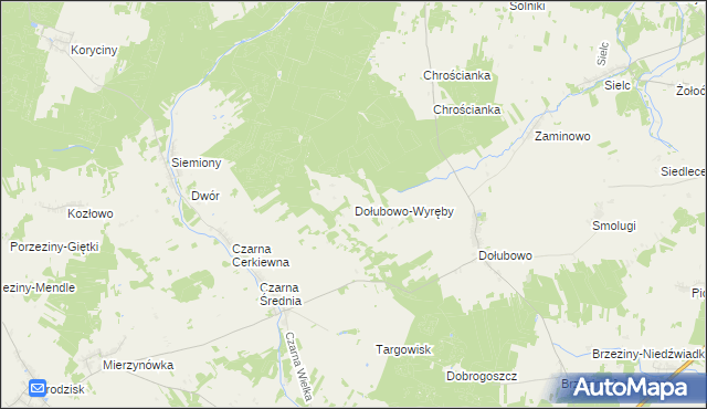 mapa Dołubowo-Wyręby, Dołubowo-Wyręby na mapie Targeo