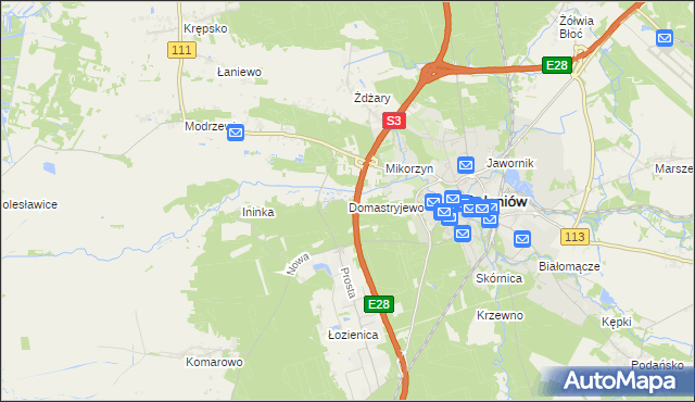 mapa Domastryjewo, Domastryjewo na mapie Targeo