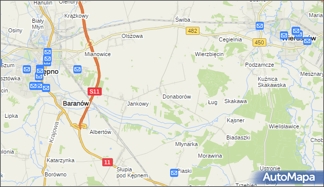 mapa Donaborów, Donaborów na mapie Targeo