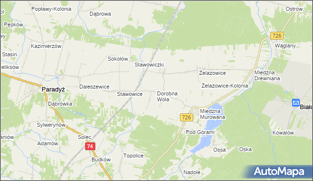 mapa Dorobna Wola, Dorobna Wola na mapie Targeo