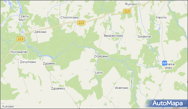 mapa Drzeżewo, Drzeżewo na mapie Targeo