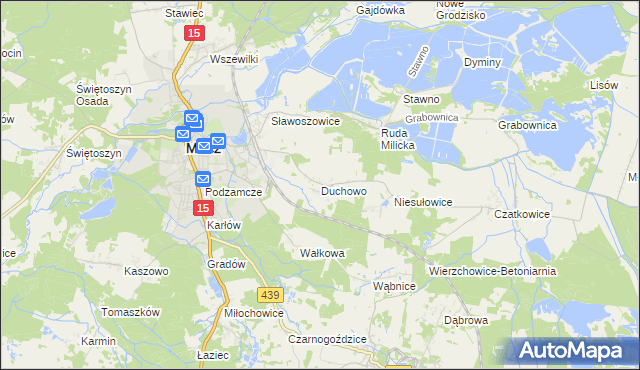 mapa Duchowo, Duchowo na mapie Targeo