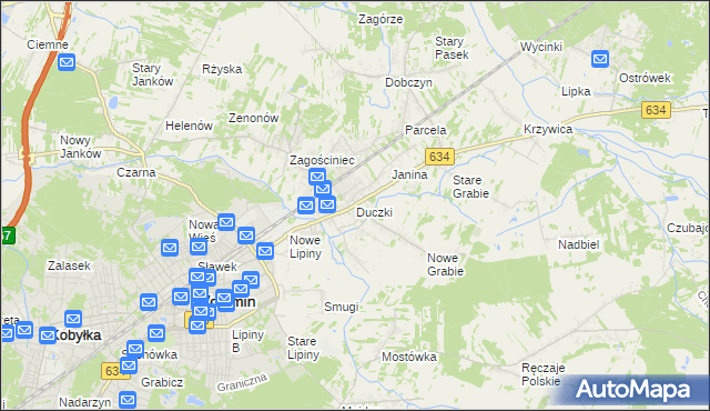 mapa Duczki, Duczki na mapie Targeo