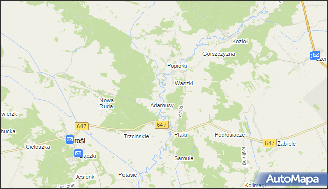 mapa Dudy Nadrzeczne, Dudy Nadrzeczne na mapie Targeo