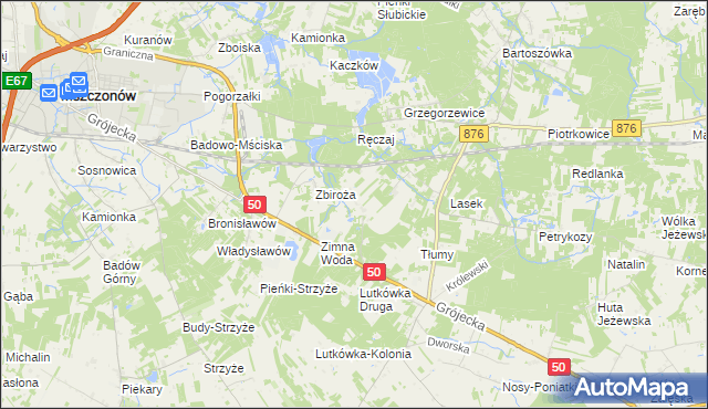 mapa Dwórzno gmina Mszczonów, Dwórzno gmina Mszczonów na mapie Targeo