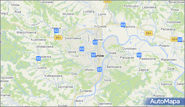 mapa Dynów, Dynów na mapie Targeo