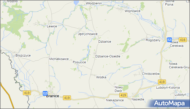 mapa Dzbańce-Osiedle, Dzbańce-Osiedle na mapie Targeo